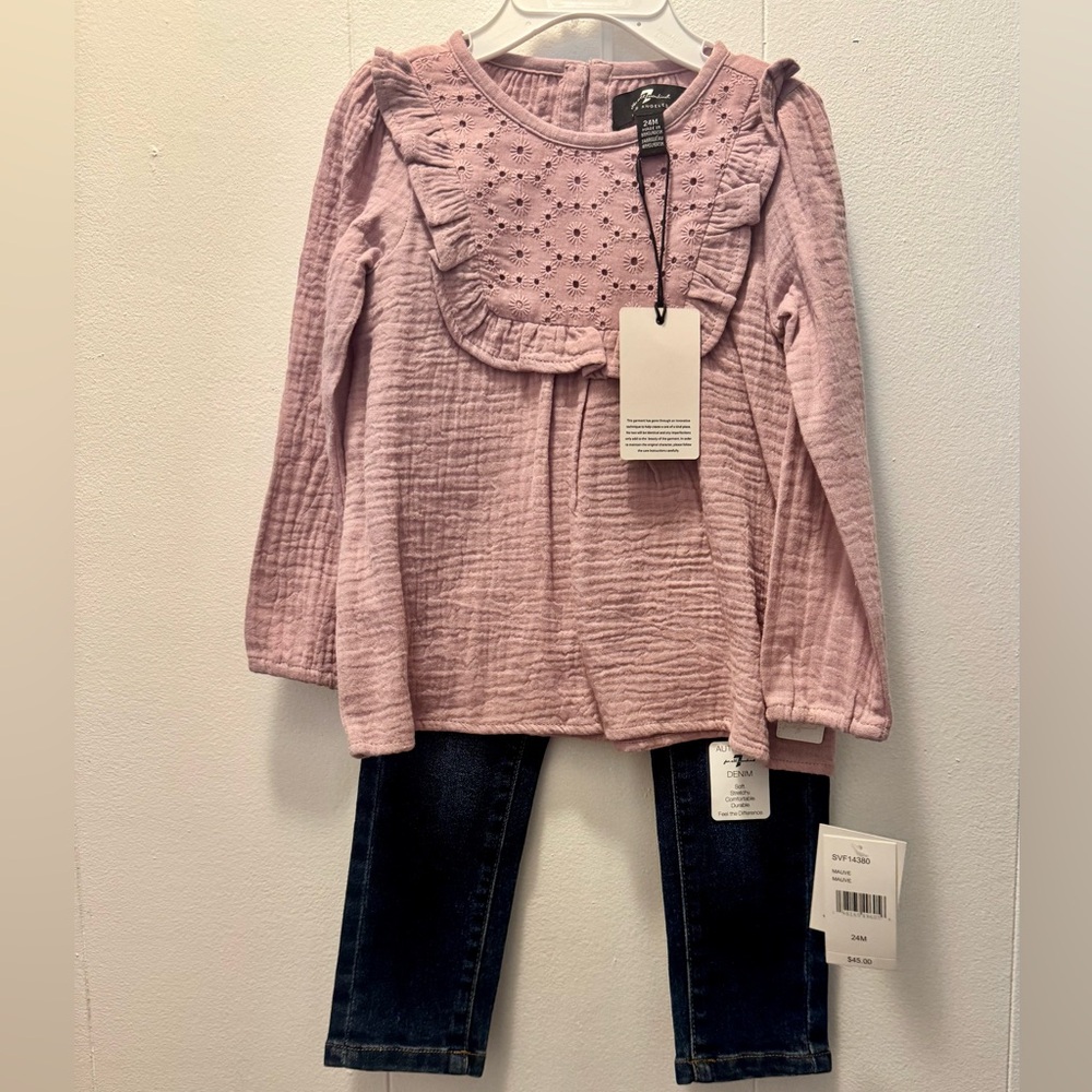 NWT 7 For All Mankind Baby Girl Outfit